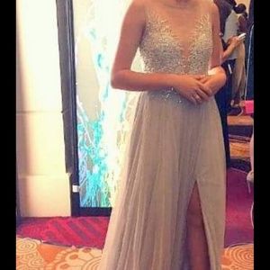 Embellished Tulle Evening Gown